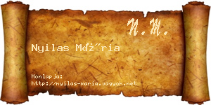 Nyilas Mária névjegykártya